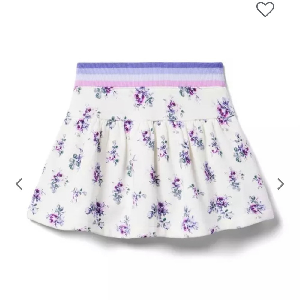 Janie and Jack Floral Skirt - Purple and White fleece skirt